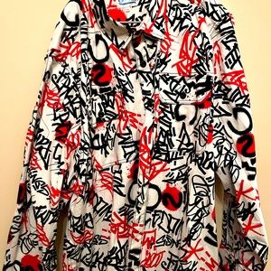 Men’s button up graffiti shirt 2XL